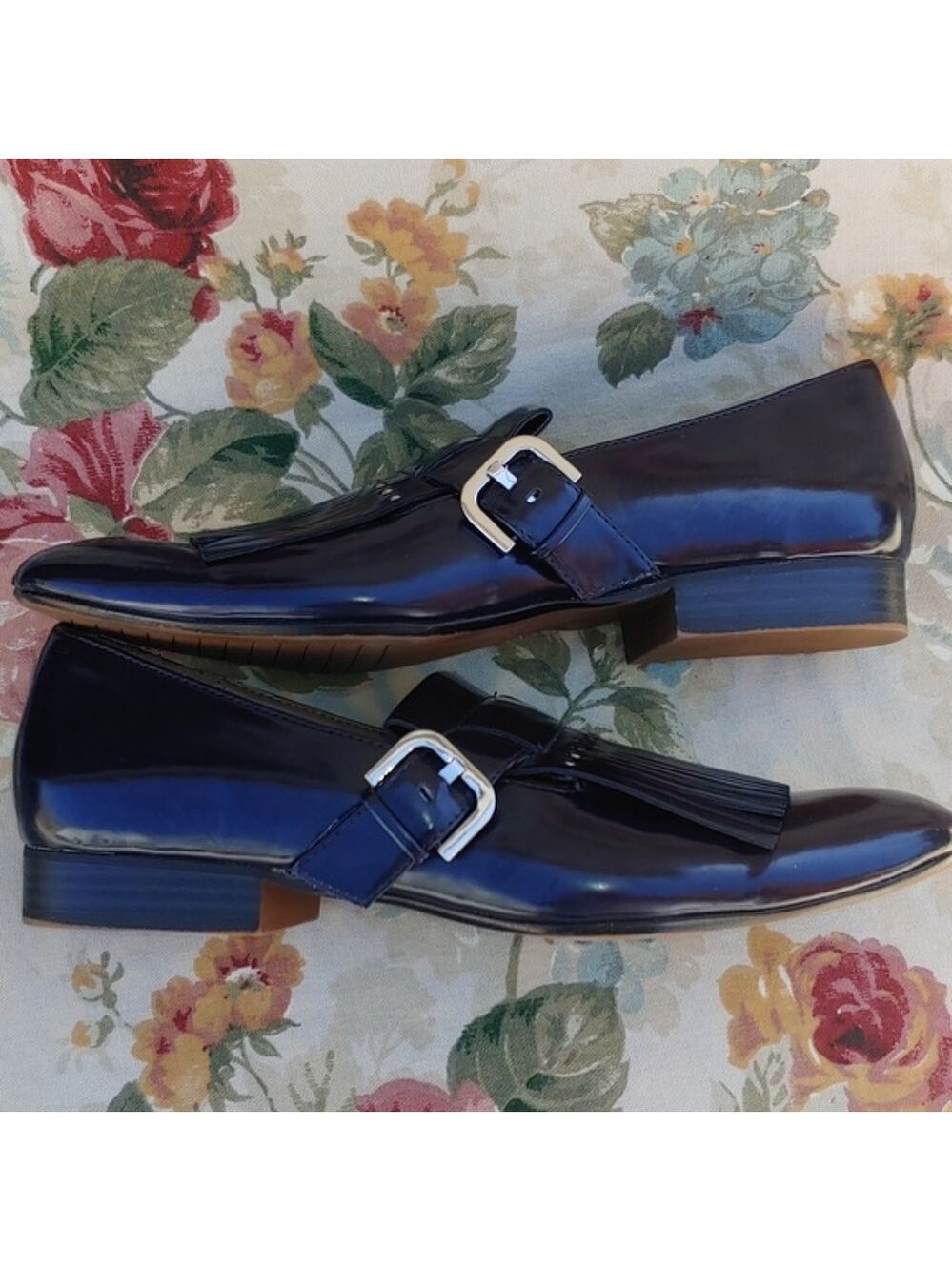 Zara TRF Navy Blue Loafer Shoes with Fringe and Buckle Women's US 9 EU 40 - Picture 15 of 16